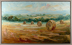 Rupert Aker, Original oil painting on canvas, Summer Bales