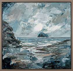 Rupert Aker, Original oil painting on canvas, Gull Rock, Trebarwith