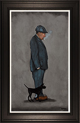 Sean Durkin, Original oil painting on panel, One Man and His Dog