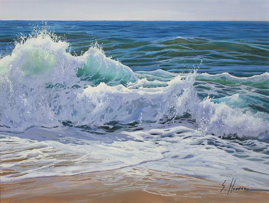 Sergio Herrero | Original oil painting on panel, Crashing Tides, Art to ...