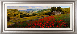 Steve Thoms, Original oil painting on panel, On Poppy Hill, Yorkshire