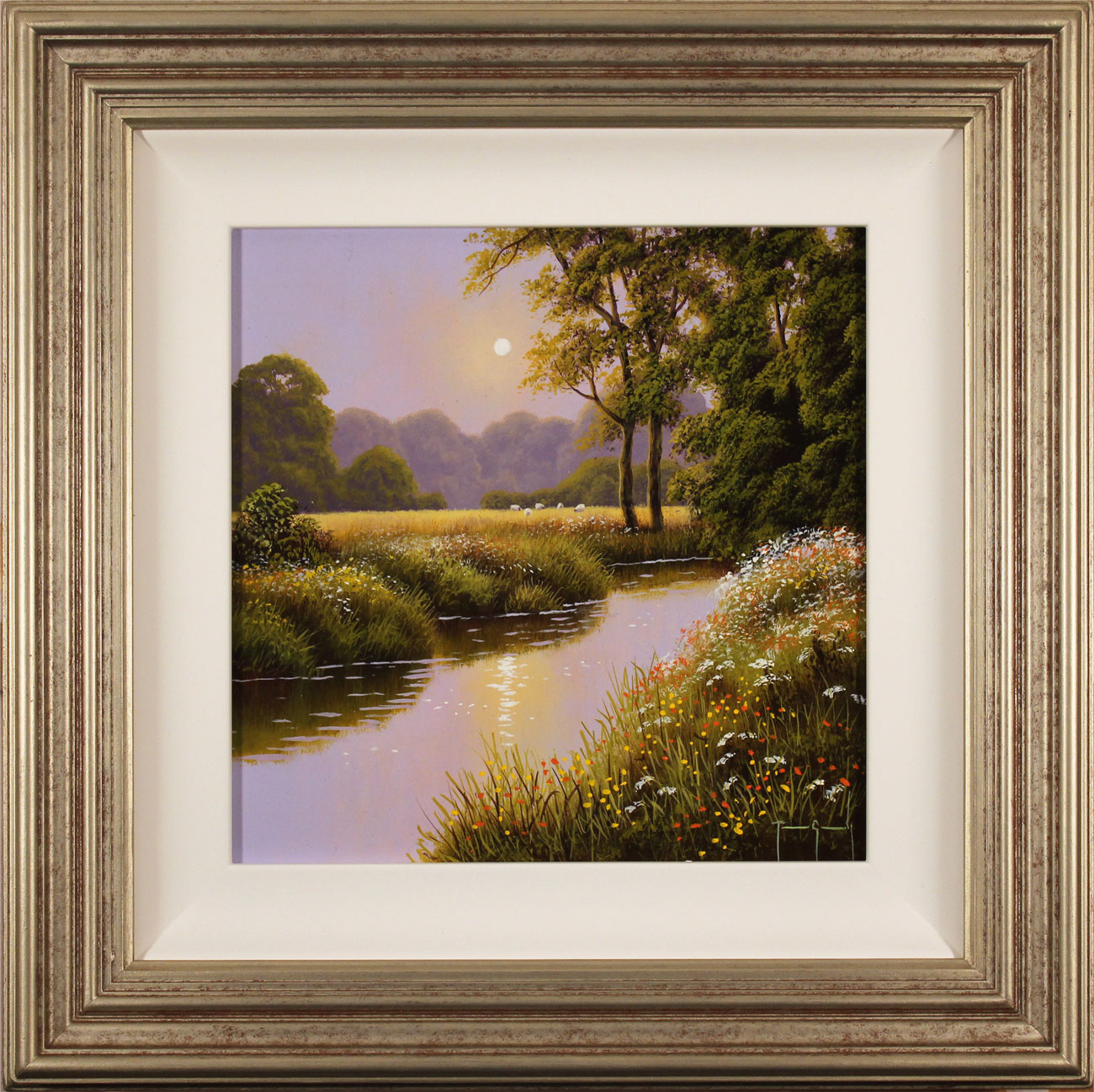 Terry Grundy | Original oil painting on panel, Riverside at Dusk, Art ...