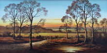 Wendy Reeves, Oil on canvas, Sunset Through the Trees Medium image. Click to enlarge